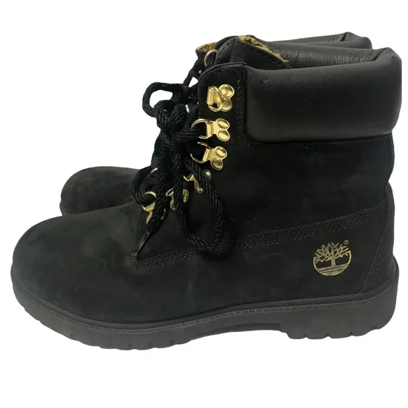 RARE Timberland velvet black boots Women Sz 9.5