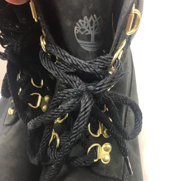 RARE Timberland velvet black boots Women Sz 9.5
