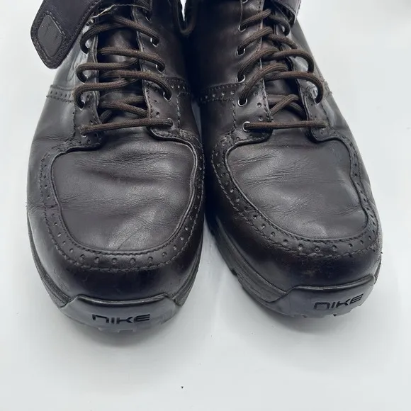 RARE Y2K 2005 Nike Air Approach Boots Brown Leather Sneakers 311916-221 Sz 10.5