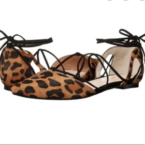 RAYE leopard pepper cheetah print gladiator flats