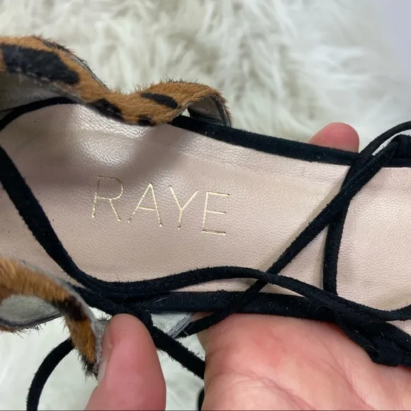 RAYE leopard pepper cheetah print gladiator flats