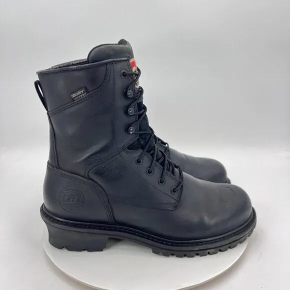 Red Wing Irish Setter Men Size 10.5 83836 Black Leather Steel Toe Logger Boot