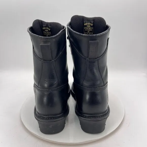 Red Wing Irish Setter Men Size 10.5 83836 Black Leather Steel Toe Logger Boot