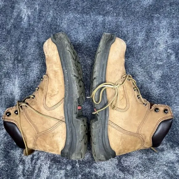 Red Wing King Toe Men Waterproof Soft Toe Boot US 10.5  Brown Leather