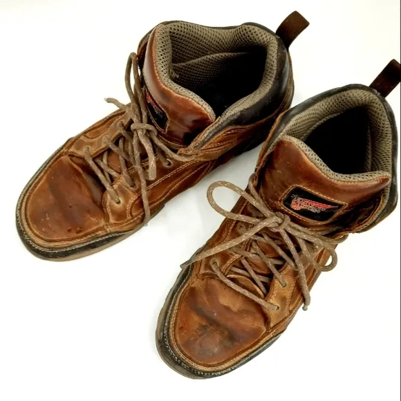 RED WING Men's Steel Toe Lace Up Brown Leather Work Boots 11 EE ASTM F2413-11