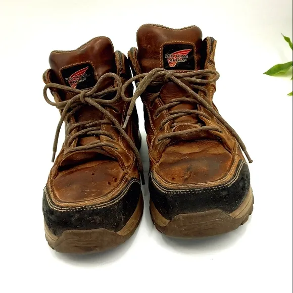 RED WING Men's Steel Toe Lace Up Brown Leather Work Boots 11 EE ASTM F2413-11