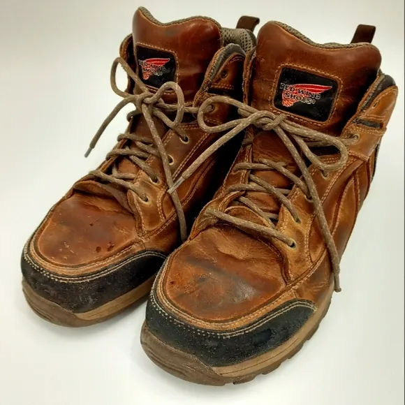 RED WING Men's Steel Toe Lace Up Brown Leather Work Boots 11 EE ASTM F2413-11