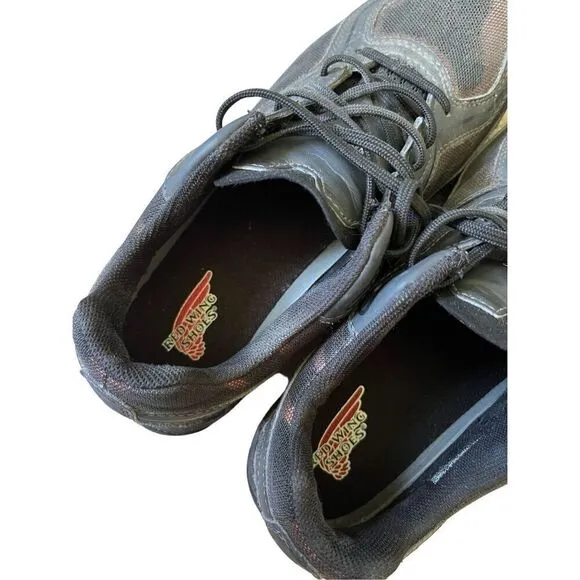 RED WING Men's Work Shoes Size 9.5 D Safety Steel Toe Black &amp; Orange
