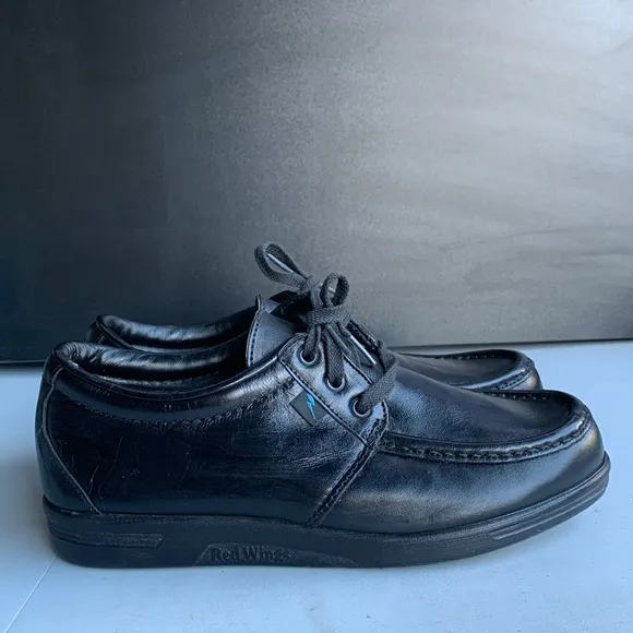 Red Wing VTG Shoes Steel Toe Oxford 6604 Black‎ 90s Workwear Men's Size 9.5
