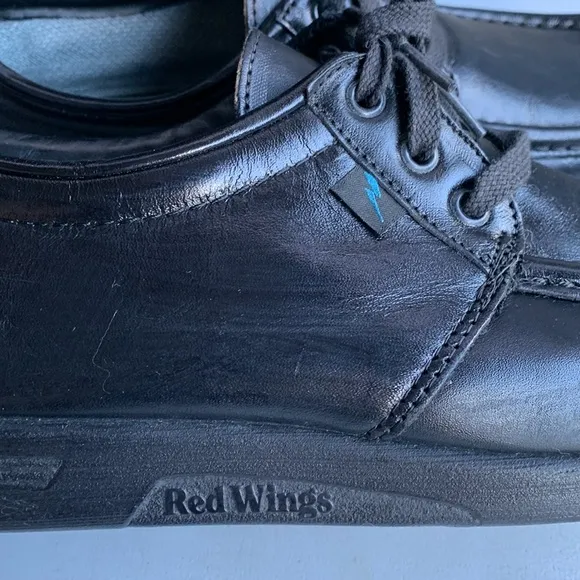Red Wing VTG Shoes Steel Toe Oxford 6604 Black‎ 90s Workwear Men's Size 9.5