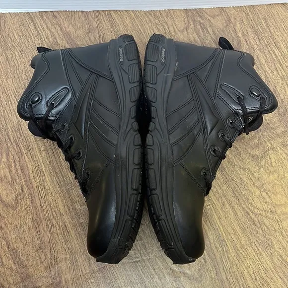 Reebok Men’s Leather Hi Top Black Boots Size 12W