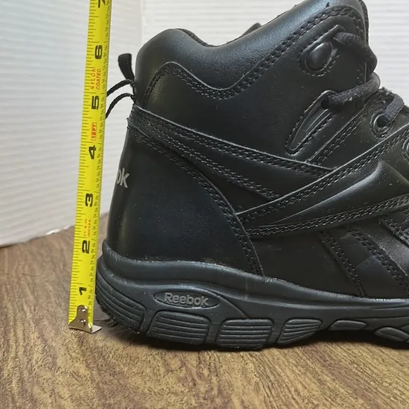 Reebok Men’s Leather Hi Top Black Boots Size 12W