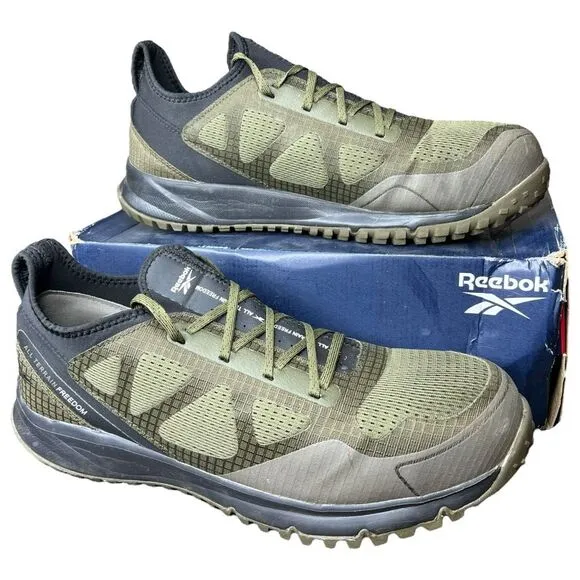 Reebok Men’s Trail Running Steel Toe Sage and Black Work Shoe 13W