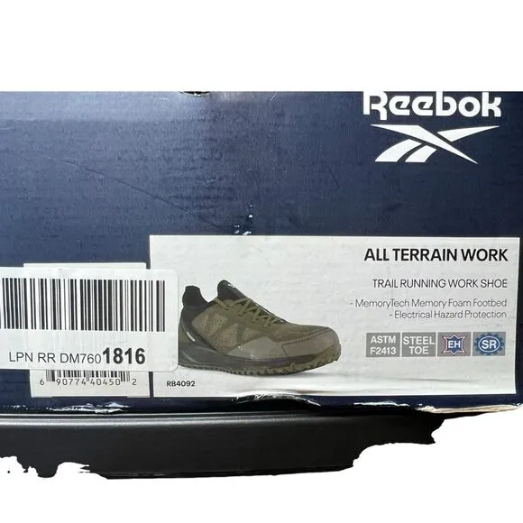 Reebok Men’s Trail Running Steel Toe Sage and Black Work Shoe 13W