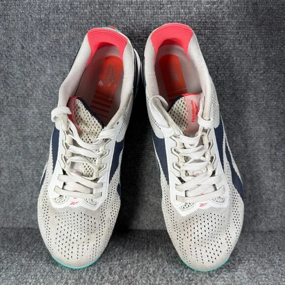 Reebok Nano X1 Mens 11.5 Shoes White Blue Cross Training Crossfit Gym Lifting