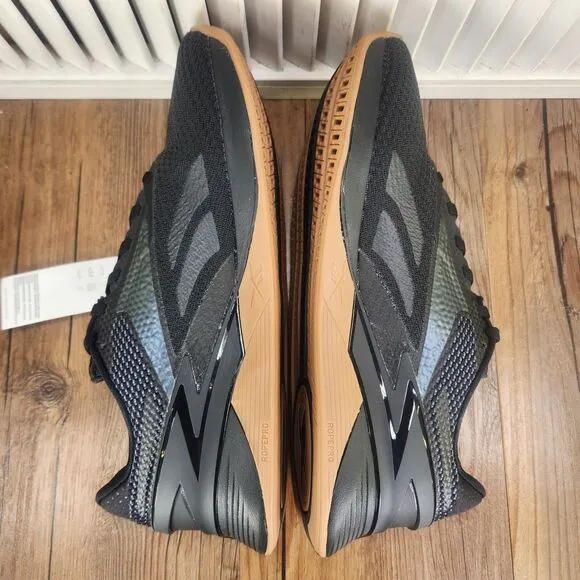 Reebok Nano X3 Mens Sz 10.5 Black Gum Sole Gym Training Sneakers Shoes 100062512
