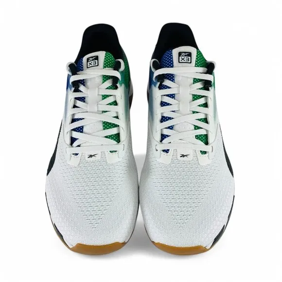 Reebok Nano X3 Mismatched White Green Blue Men's Training Shoes HP6076