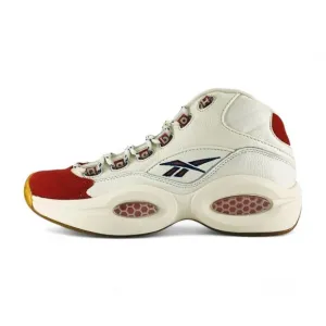 Reebok Question Mid Vintage White Red Toe Men's Shoes Sneakers IG2653