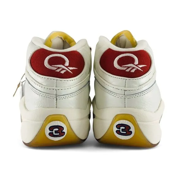 Reebok Question Mid Vintage White Red Toe Men's Shoes Sneakers IG2653