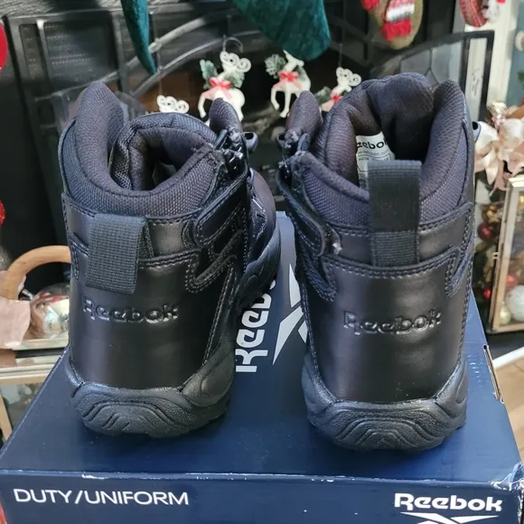 Reebok Rapid Response RB864 Safety Toe 6” Leather Stealth Boot w/ Side Zipper