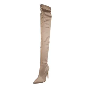 Revolve Boots Women’s 7 Raye Over the Knee OTK Sock Boot Champagne