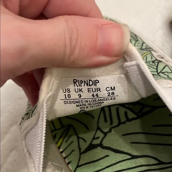 Ripndip Leaf Print Cat Face Slip-On Shoes