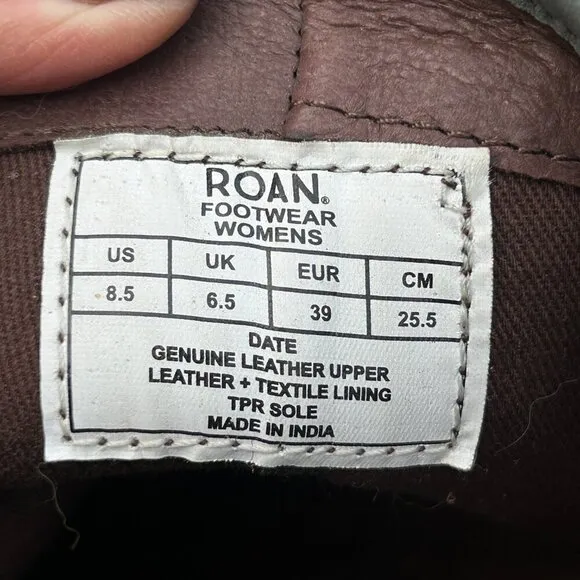 Roan by Bedstu Date Bluish Gray Leather Double Buckle Tall Shoes Size 8.5