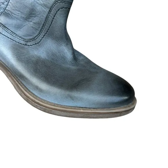 Roan by Bedstu Date Bluish Gray Leather Double Buckle Tall Shoes Size 8.5