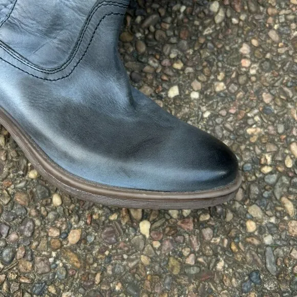 Roan by Bedstu Date Bluish Gray Leather Double Buckle Tall Shoes Size 8.5