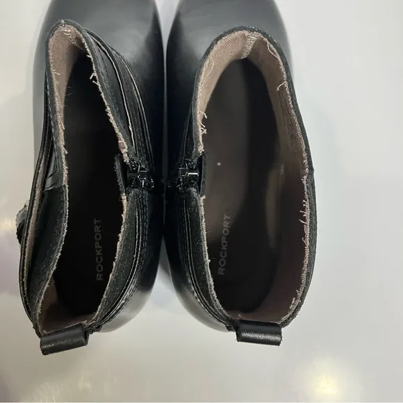Rockport women’s black leather ankle boots size 9.5
