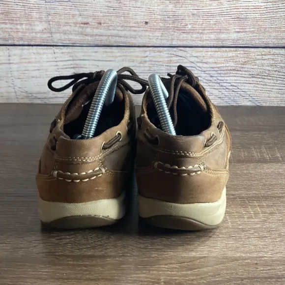 ROCKPORT WORKS RK6736 Sailing Club Steel Toe Boat Shoes, Brown M8.5 W10.5