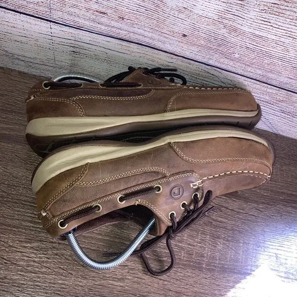ROCKPORT WORKS RK6736 Sailing Club Steel Toe Boat Shoes, Brown M8.5 W10.5