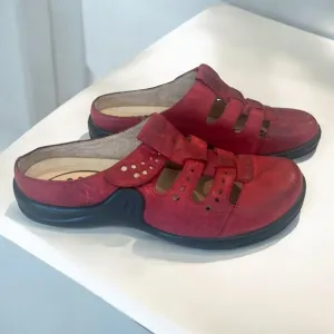 Romika Ibiza 66 Red Leather Slip-On Sandals Size: 37 / 6.5 NWOB