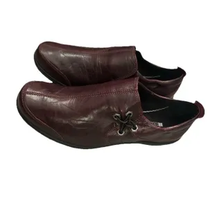 Romika Shoes Womens Size 37 6.5 -7 Brown Black Leather Slip On Comfort Loafer