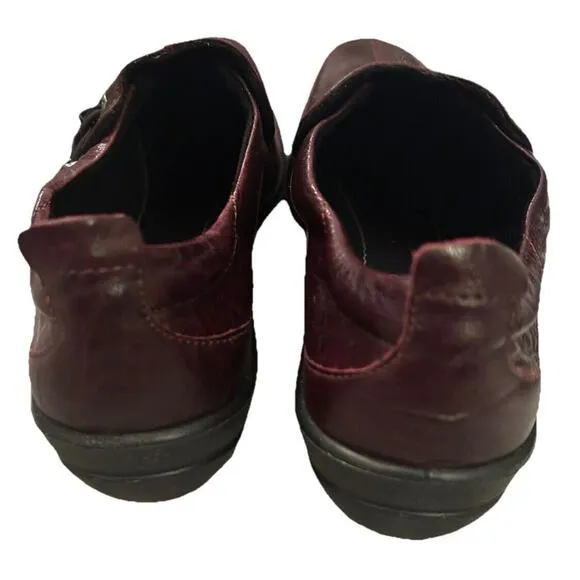 Romika Shoes Womens Size 37 6.5 -7 Brown Black Leather Slip On Comfort Loafer