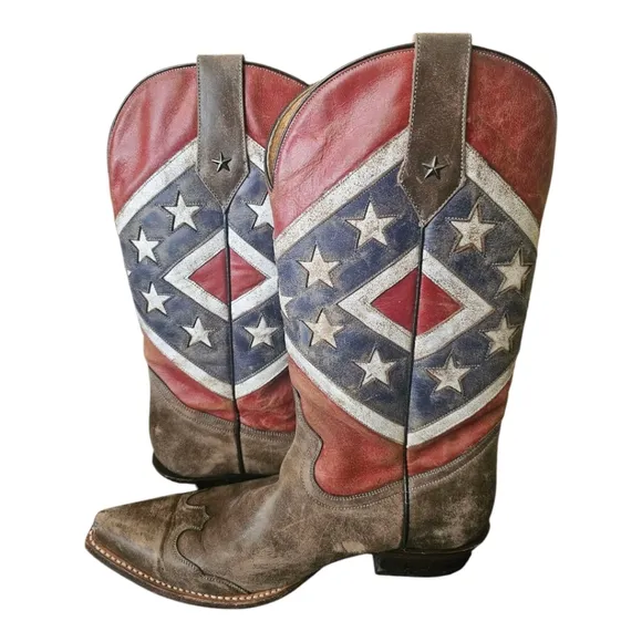 ROPER Men’s Rebel Flag Cowboy Boots - 10 1/2 EE
