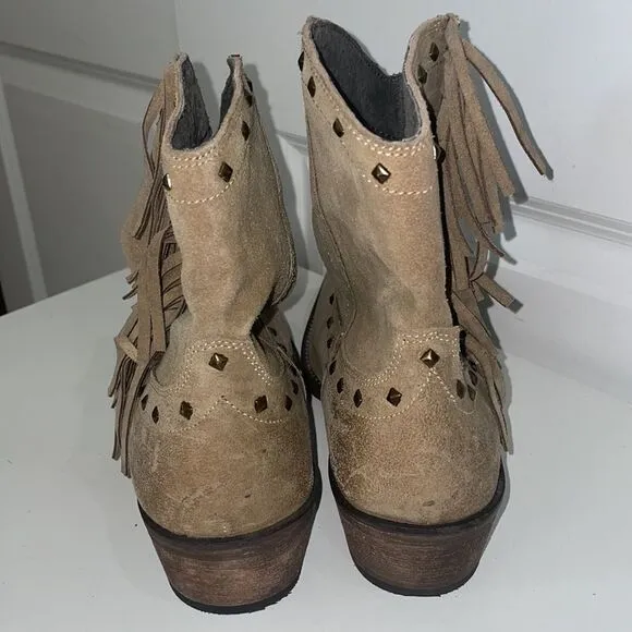 Roper Women’s Western Boots size 8.5 Fringe Studs Embroidery