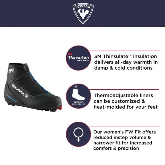 Rossignol XC-2 - Cross Country Touring Ski Boots for Women - Snow Ski Boots - Bl