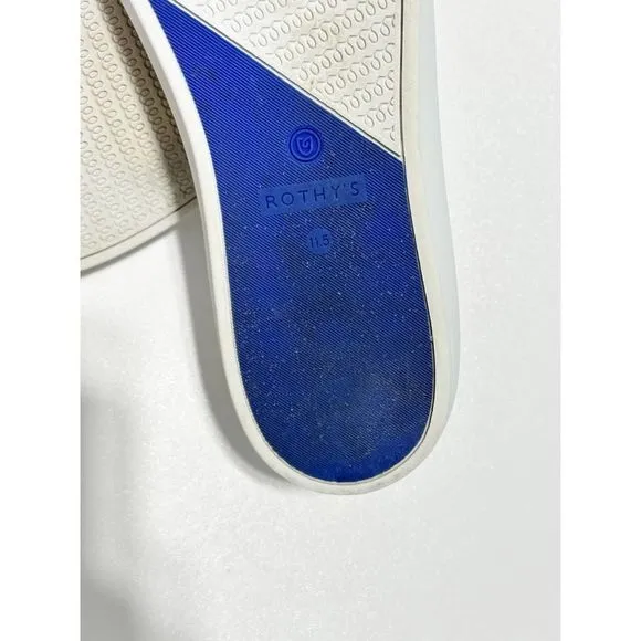 Rothy’s Maritime Tiger Sneaker Stripe Slip On Retired Shoes White Gray 11.5