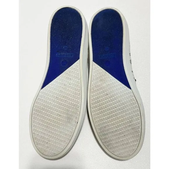 Rothy’s Maritime Tiger Sneaker Stripe Slip On Retired Shoes White Gray 11.5