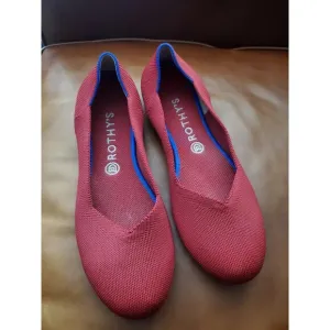 Rothy's The Flat Ballet Red Knit Classic Casual Shoes Women’s US 11 EU 41.5 EUC