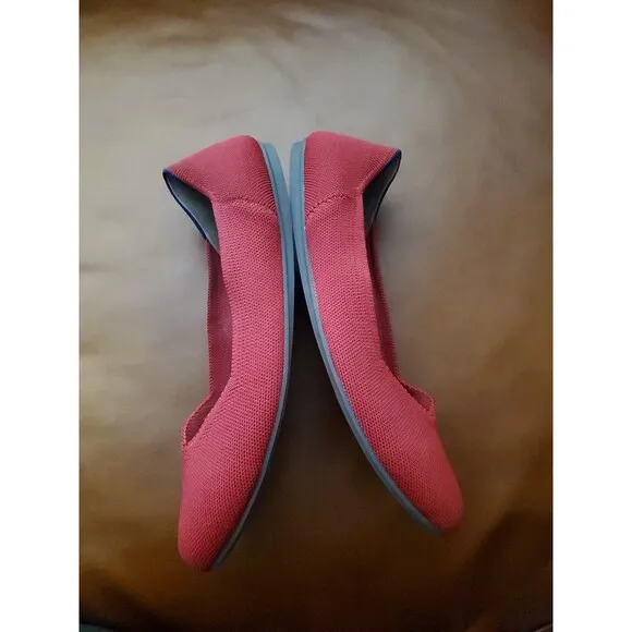 Rothy's The Flat Ballet Red Knit Classic Casual Shoes Women’s US 11 EU 41.5 EUC
