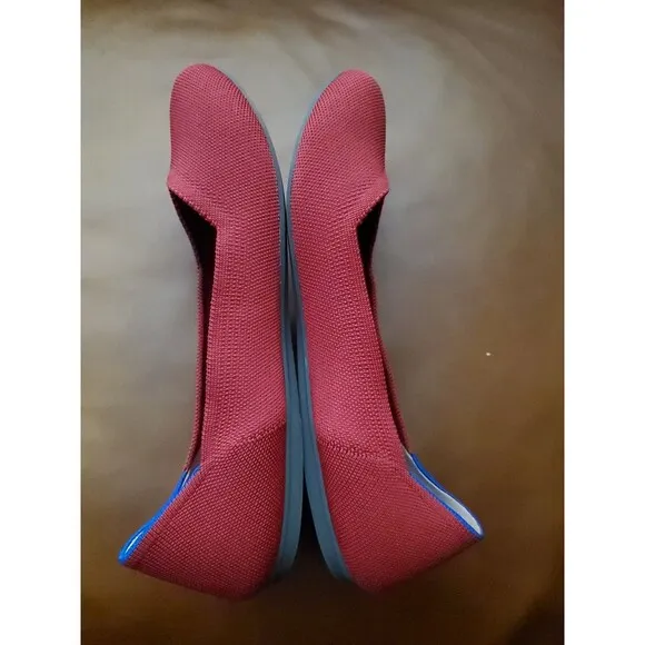 Rothy's The Flat Ballet Red Knit Classic Casual Shoes Women’s US 11 EU 41.5 EUC