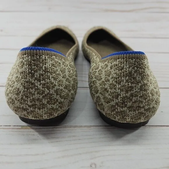 Rothys‎ The Flat Womens 6 Tan Brown Spotted Leopard Slip On Ballet Flats Shoes