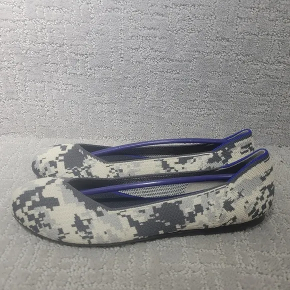 ROTHY’S The Flat Women's Size 10 Ash Gray Camo Round Toe Slip On Shoes RETIRED