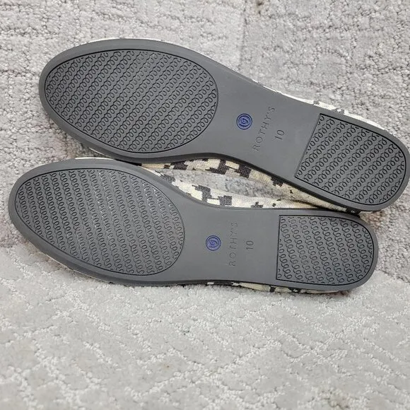ROTHY’S The Flat Women's Size 10 Ash Gray Camo Round Toe Slip On Shoes RETIRED