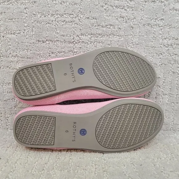ROTHY’S The Flat Women's Size US 6 Begonia Pink Round Toe Slip On Ballet Shoes