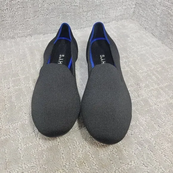 Rothy's The Loafer Black Solid Round Toe Slip On Flat Shoes Womens Size 8.5, 9.5