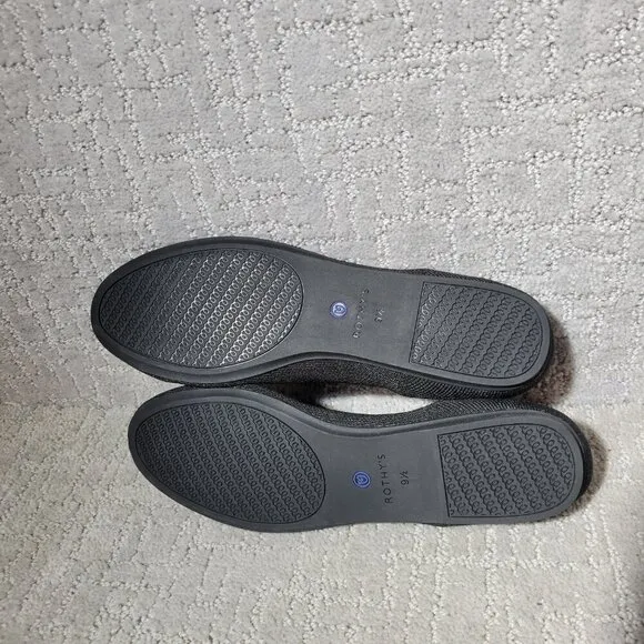 Rothy's The Loafer Black Solid Round Toe Slip On Flat Shoes Womens Size 8.5, 9.5