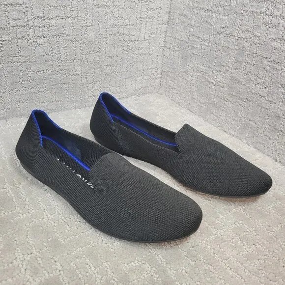 Rothy's The Loafer Black Solid Round Toe Slip On Flat Shoes Womens Size 8.5, 9.5